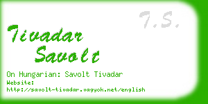 tivadar savolt business card